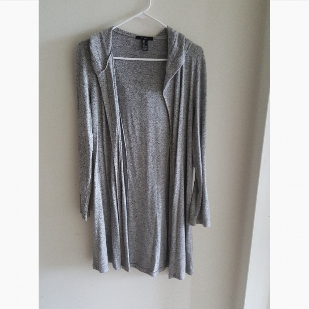Long Gray Knit Cardigan